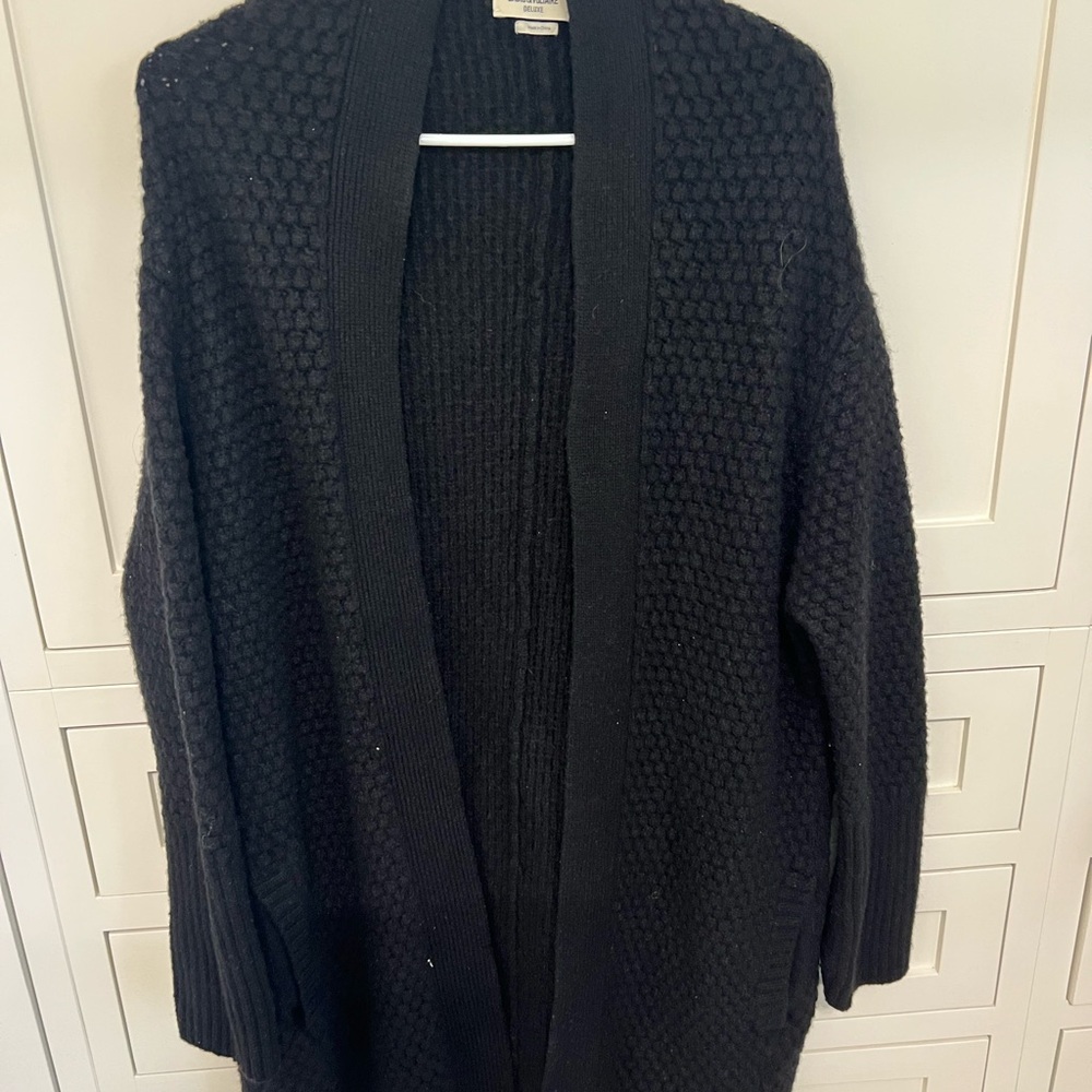 Zadig & Voltaire Black Textured Knit Cardigan Sweater